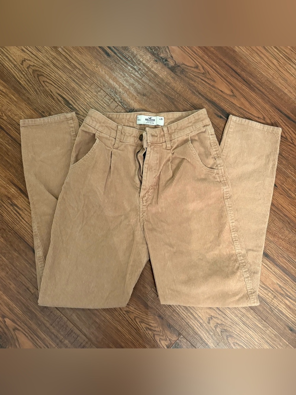 Hollister Women's Ultra High Rise Corduroy Pants in Light Brown